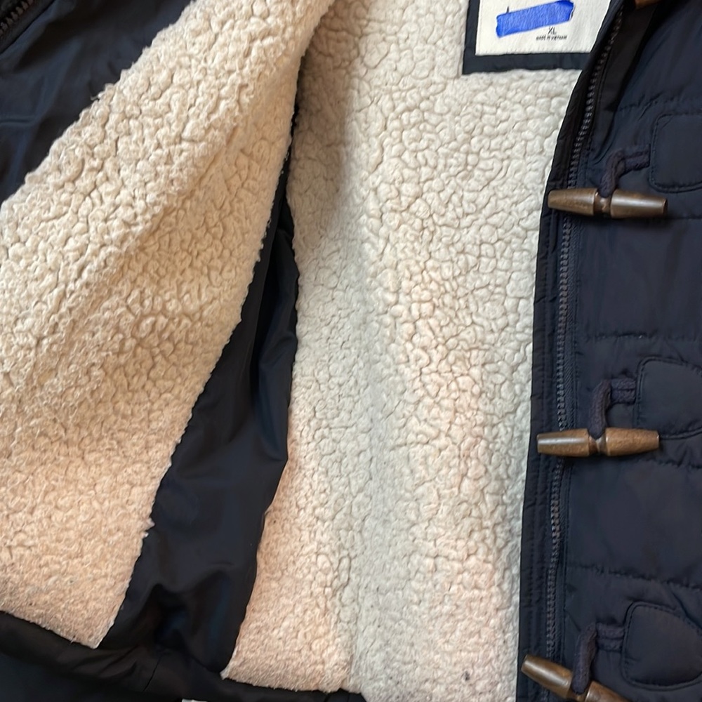 abercrombie kids Navy Puffer Jacket with Toggle Closures - Picture 5 of 9
